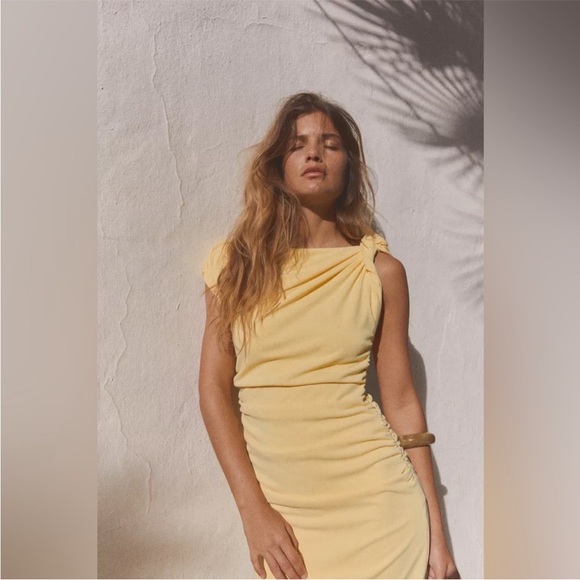 ZARA ASYMMETRIC MIDI DRESS - Picture 9 of 13